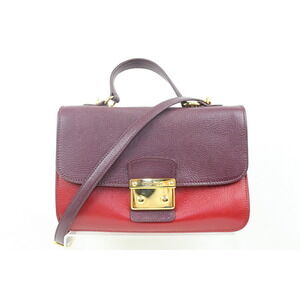 Miu Miu Miu Handbag Red PurpleTwo Tone Shoulder Bag